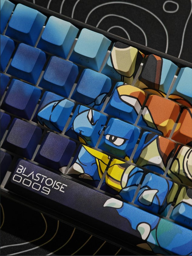 POKEBOARD - Limited Edition Custom 65% Keyboard - pokemon 009 Blastoise 68Keys RGB backlight, triple mode (wired, wireless and bluetooth)