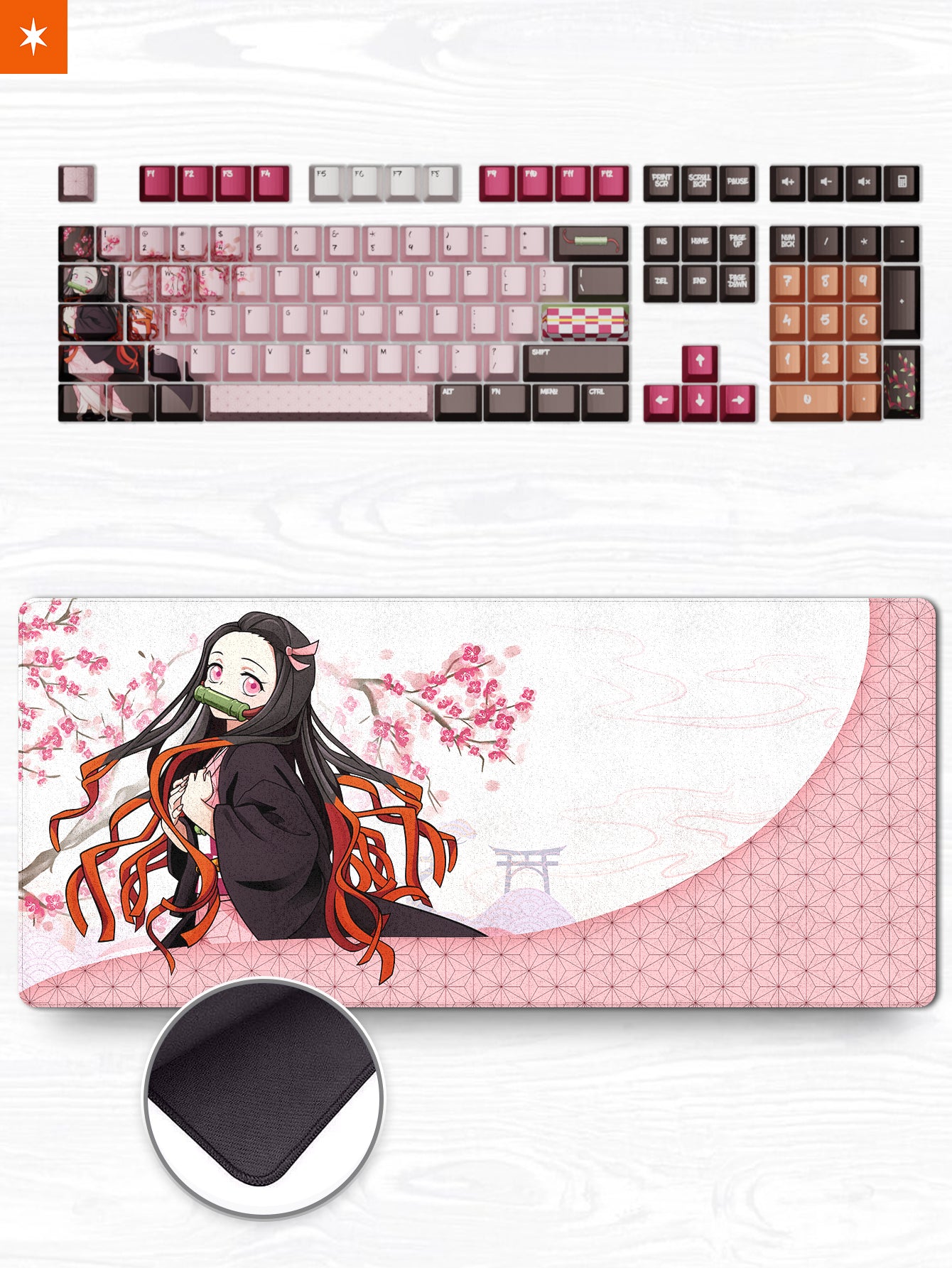 Fandomaniax- Nezuko Themed Keycap & Deskmat