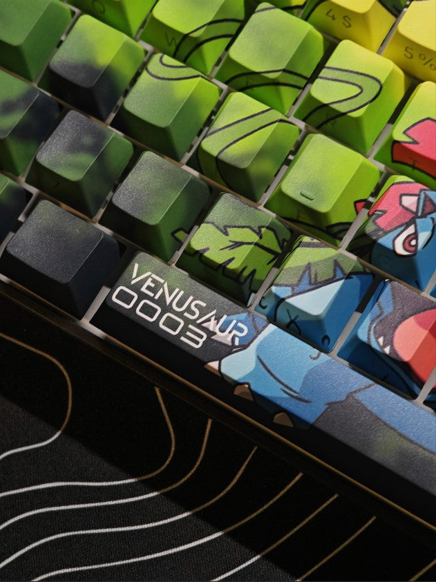 POKEBOARD - Limited Edition Custom 65% Keyboard - pokemon 003 Venusaur 68Keys RGB backlight, triple mode (wired, wireless and bluetooth)