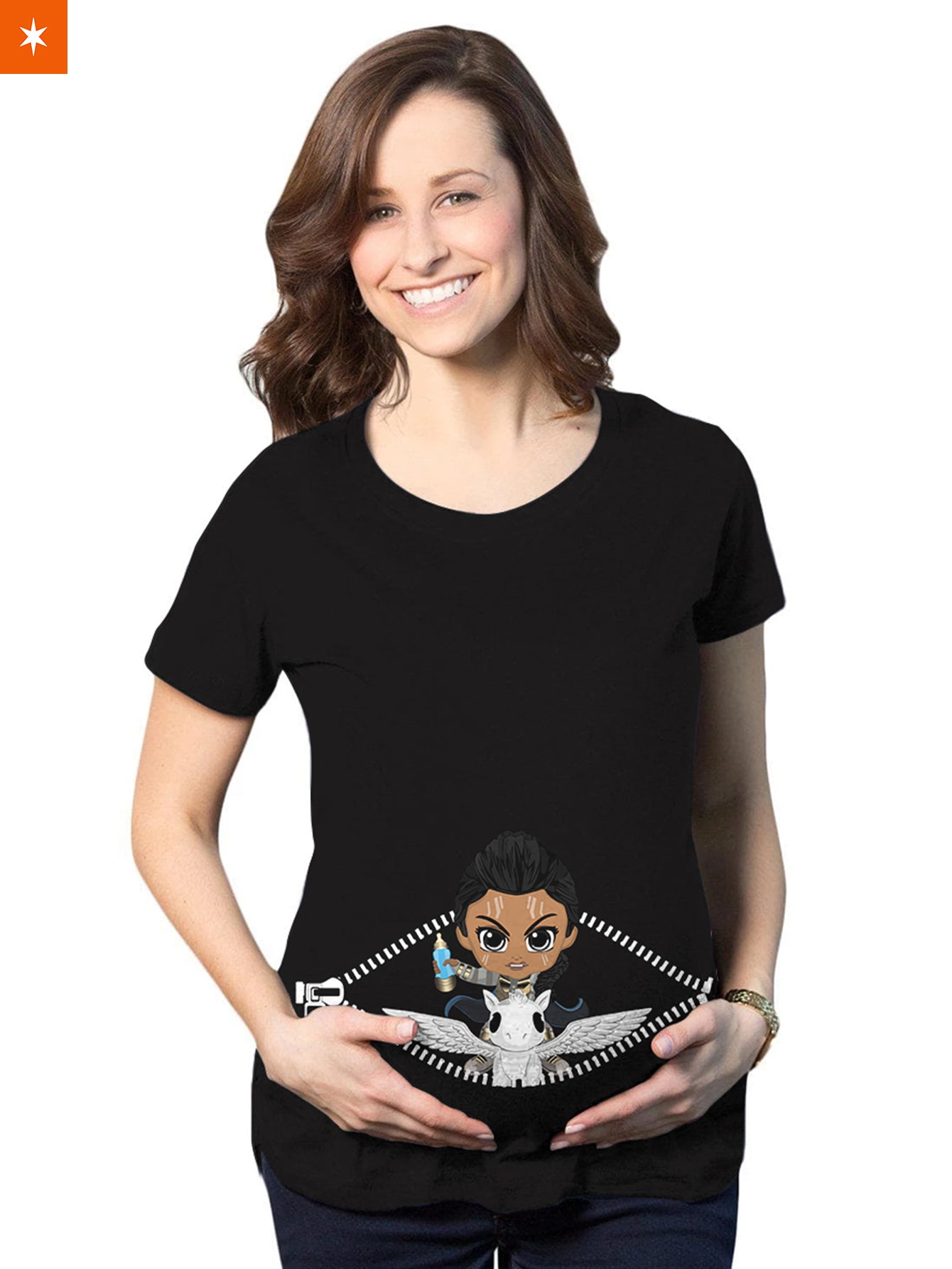 Fandomaniax- Baby Valkyrie Peeking Maternity T-Shirt