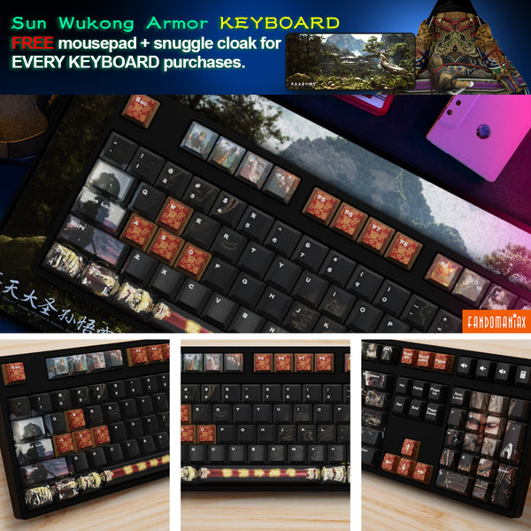 Sun Wukong Armor Keycap & Deskmat + Snuggle Cloak Bundle