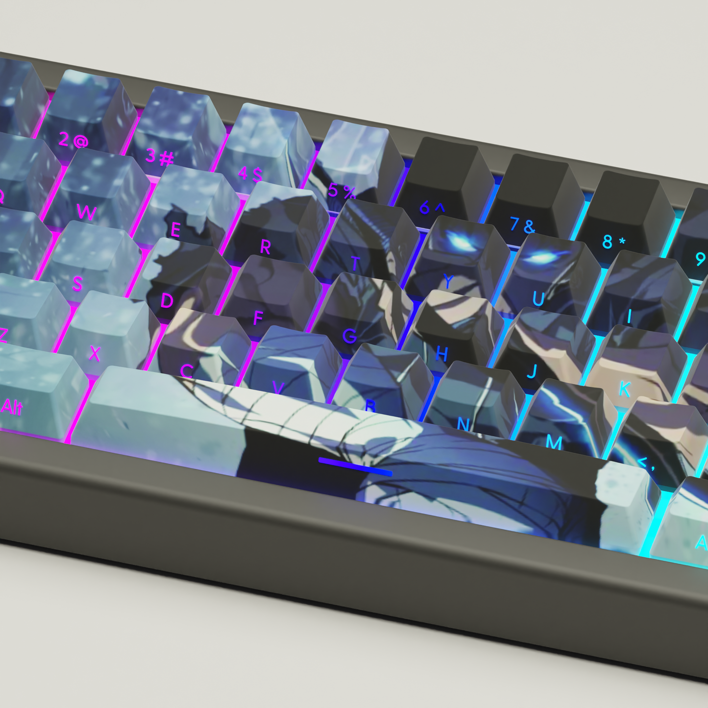 KEYBOARD - Limited Edition Custom 65% Keyboard - Solo Levelling 2 68Keys RGB backlight, triple mode (wired, wireless and bluetooth)