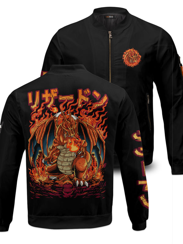 Poke Fiery Dragon Bomber Jacket