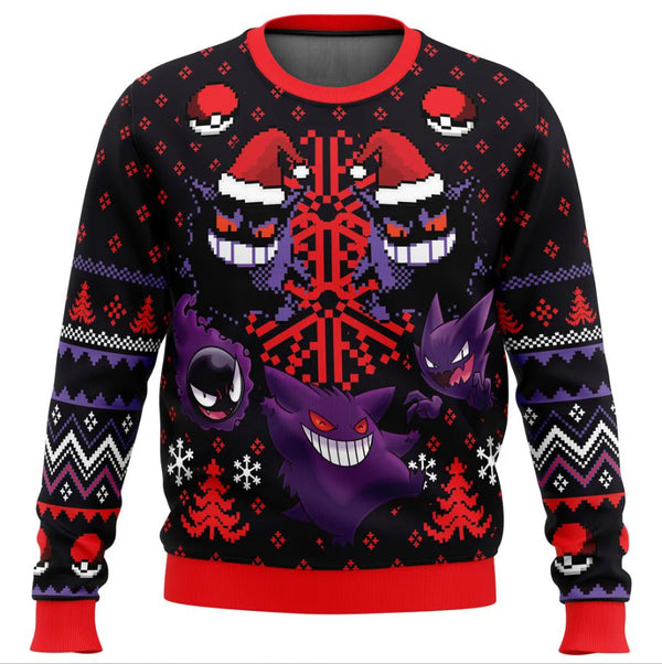 Ghosts Gengar Christmas Unisex Wool Sweater