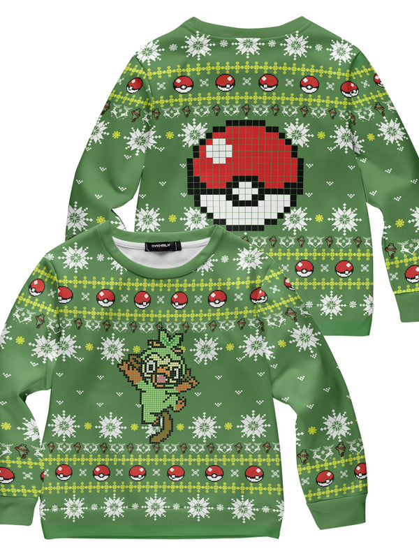 OG Grass Type Xmas Kids Unisex Wool Sweater