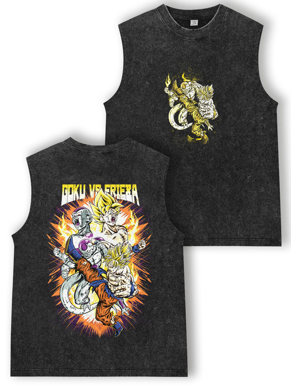 Goku Vs Frieza Vintage Pump Cover Tank Top