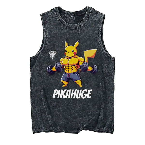 Pikahuge Gym Vintage Pump Cover Tank Top