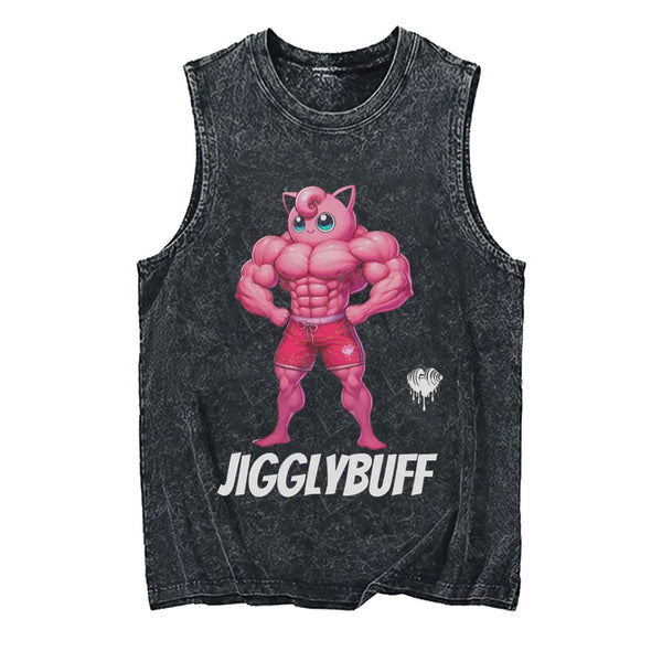 Jigglybuff Gym Vintage Pump Cover Tank Top