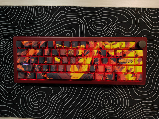 KEYBOARD - Limited Edition Custom 65% Keyboard - Naruto 68Keys RGB backlight, triple mode (wired, wireless and bluetooth)