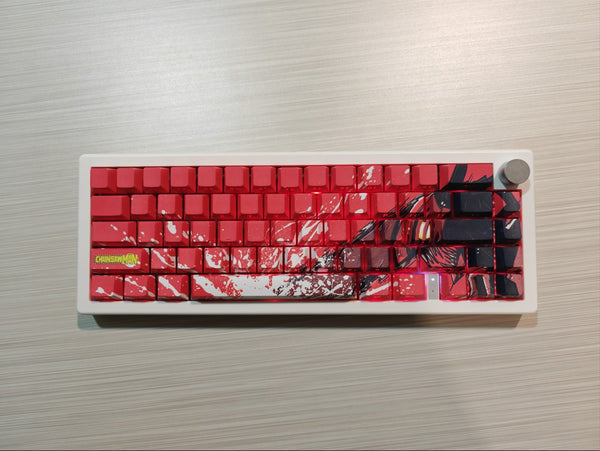 KEYBOARD - Limited Edition Custom 65% Keyboard - Chainsawman 68Keys RGB backlight, triple mode (wired, wireless and bluetooth)