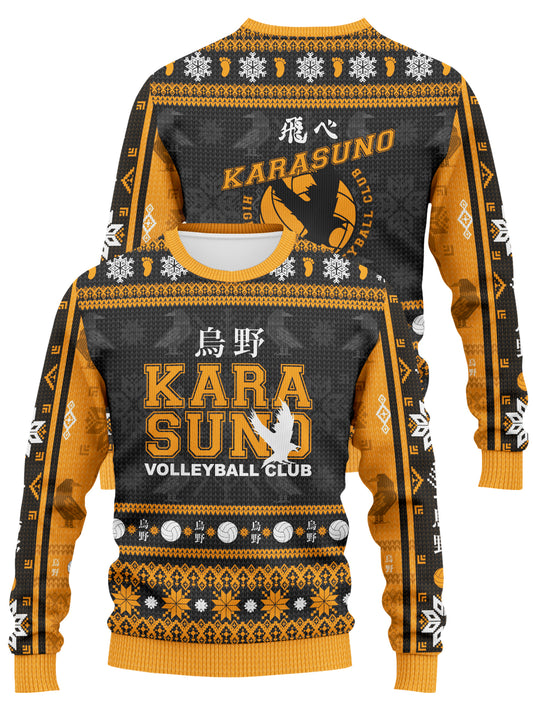 Fandomaniax - Karasuno Jersey Christmas Unisex Wool Sweater
