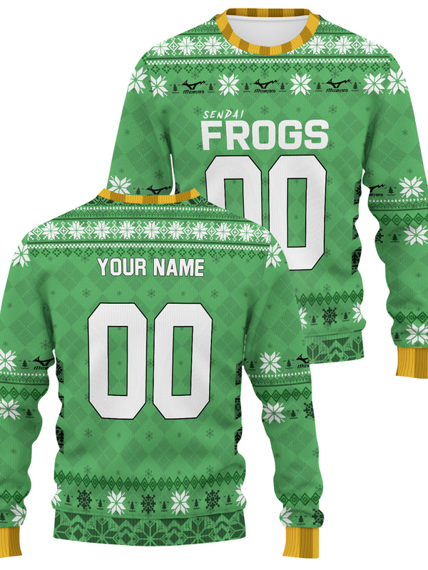 Fandomaniax - Personalized Sendai Frogs Unisex Wool Sweater