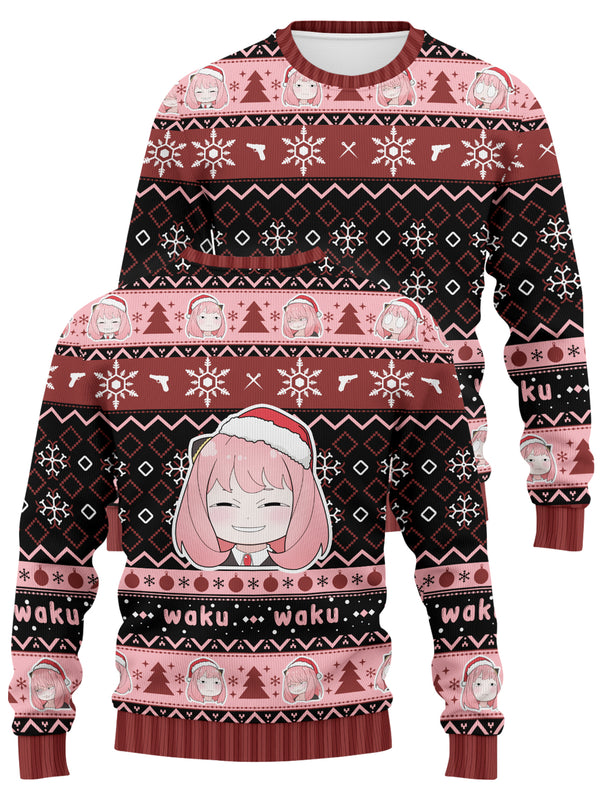 Fandomaniax - [Buy 1 Get 1 SALE] Silly Anya Xmas Unisex Wool Sweater