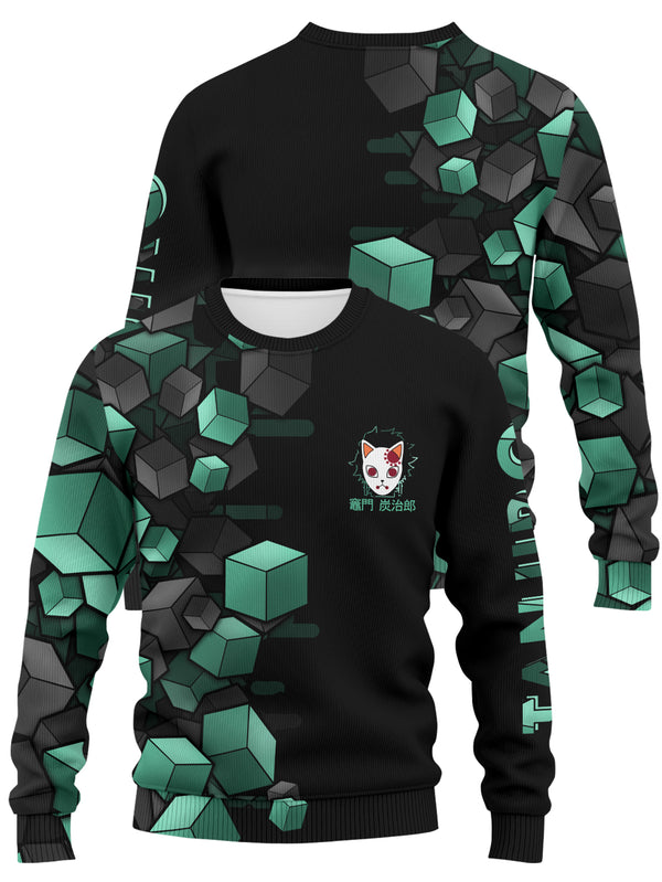 Fandomaniax - [Buy 1 Get 1 SALE] Tanjiro Cube Unisex Wool Sweater