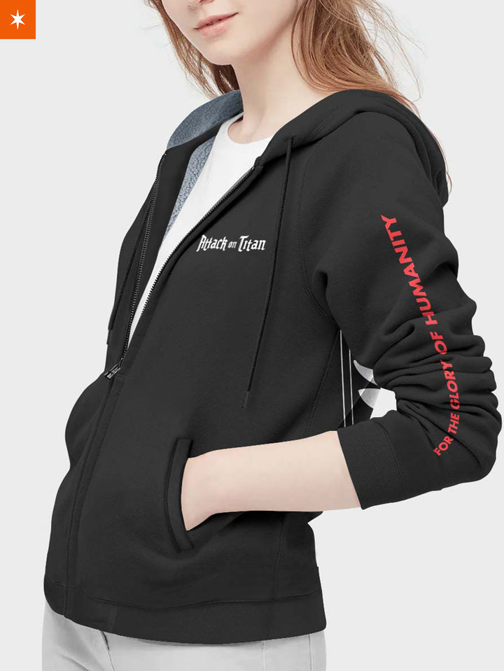 Fandomaniax - Shingeki No Kyojin Velvet Hoodie