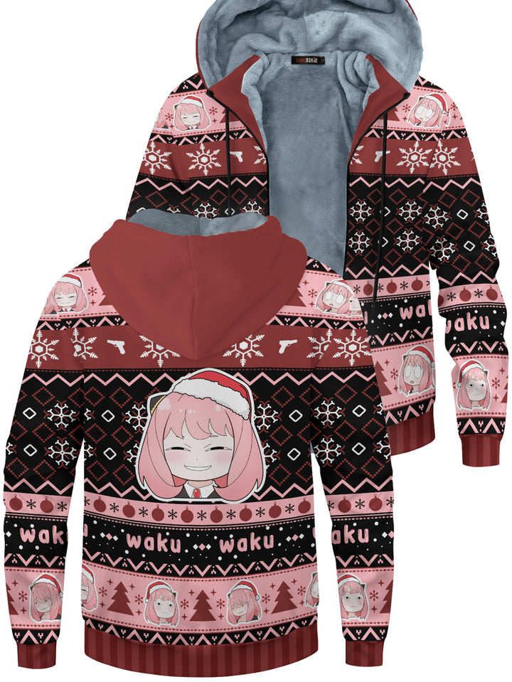 Fandomaniax - Silly Anya Xmas Velvet Hoodie