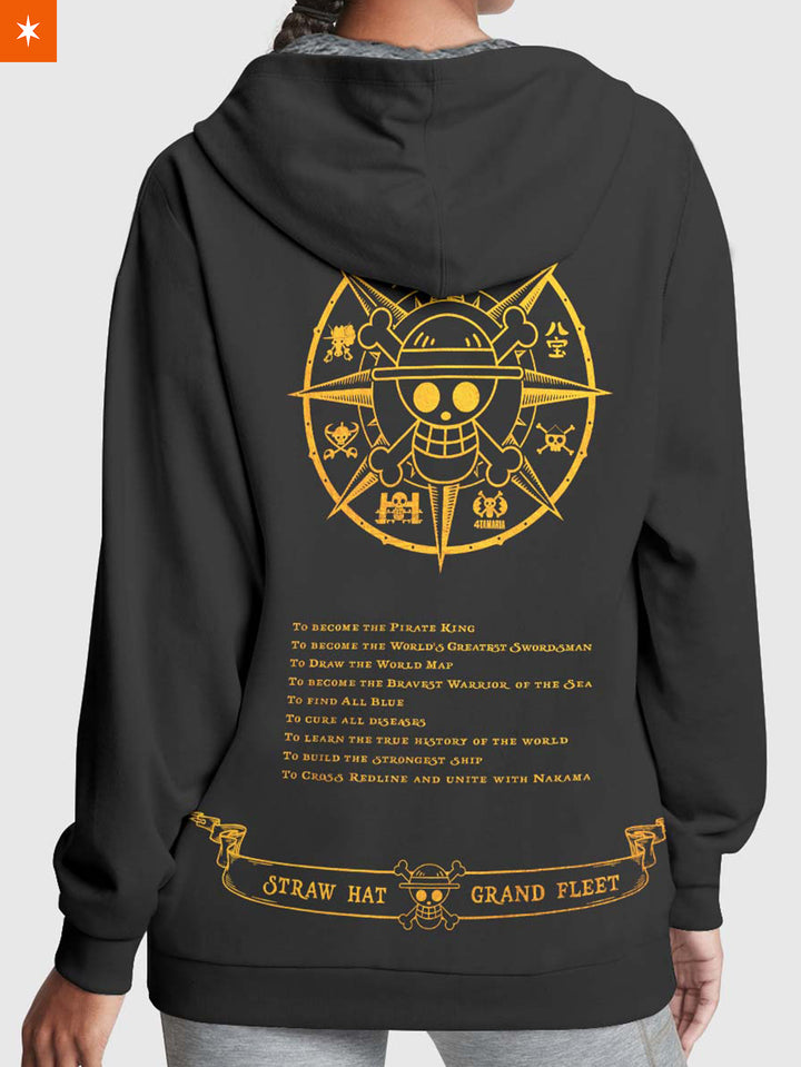 Fandomaniax - [Buy 1 Get 1 SALE] Straw Hat Grand Fleet Velvet Hoodie