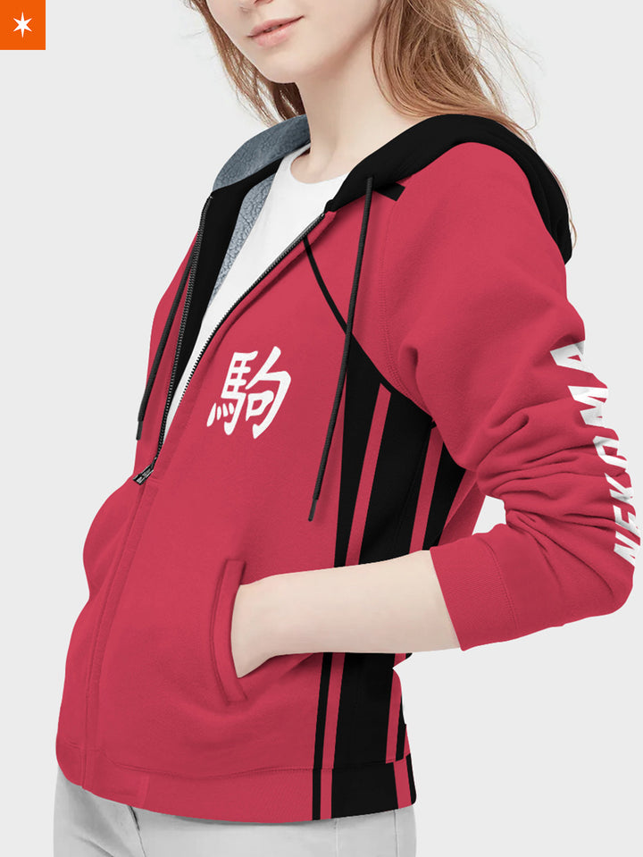 Fandomaniax - Personalized Team Nekoma Velvet Hoodie