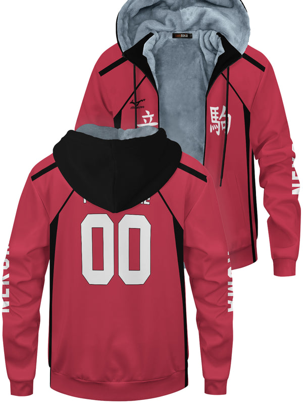 Fandomaniax - Personalized Team Nekoma Velvet Hoodie