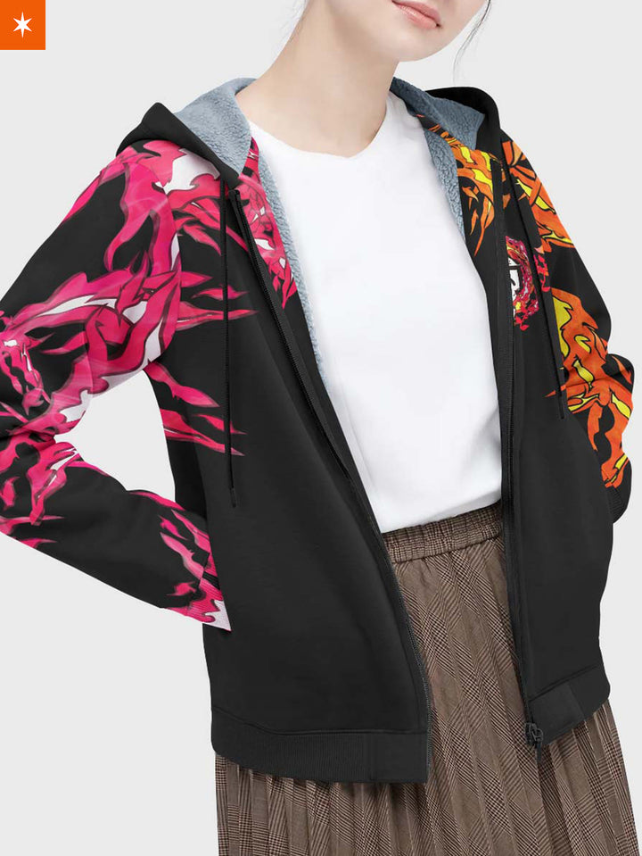 Fandomaniax - Yin Yang Tanjiro Nezuko Velvet Hoodie