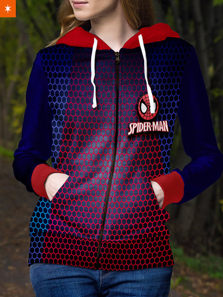 Fandomaniax - Spiderman Multiverse Unisex Zipped Hoodie