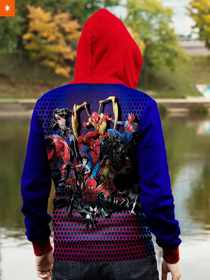 Fandomaniax - Spiderman Multiverse Unisex Zipped Hoodie