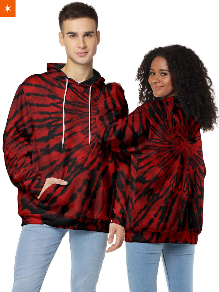 Fandomaniax - Akatsuki Tie Dye Unisex Pullover Hoodie