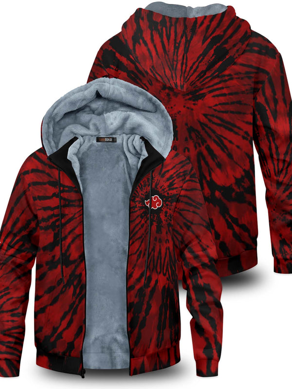 Fandomaniax - Akatsuki Tie Dye Velvet Hoodie