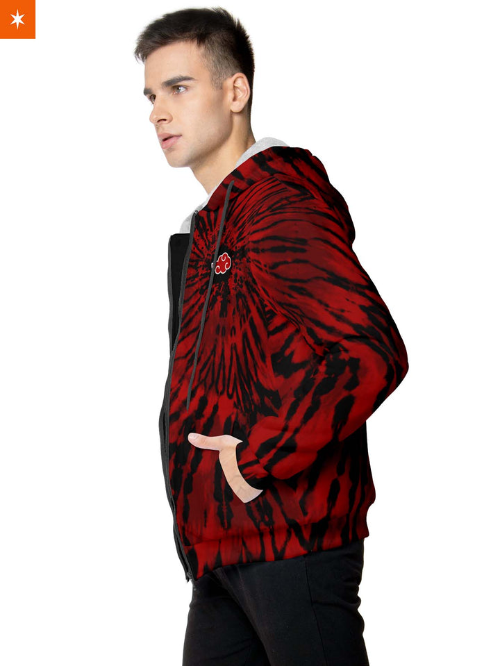 Fandomaniax - Akatsuki Tie Dye Velvet Hoodie