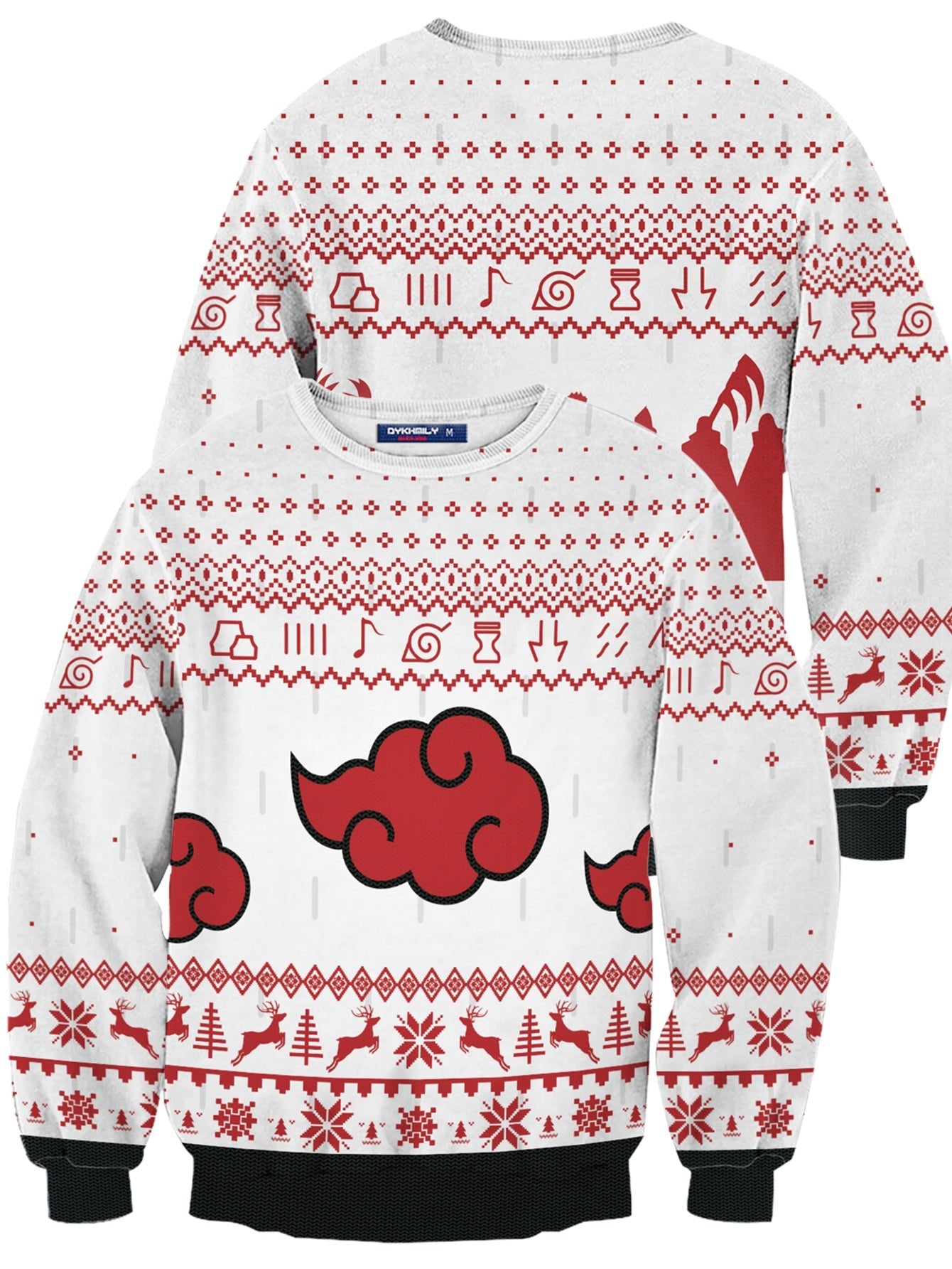 Fandomaniax - [Buy 1 Get 1 SALE] Akatsuki White Christmas Unisex Wool Sweater
