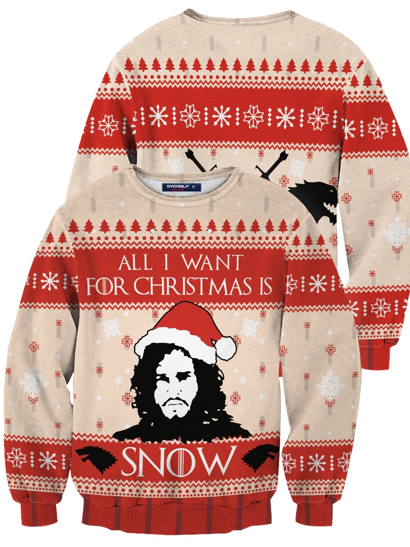 Fandomaniax - All I Want For Christmas is Snow Unisex Wool Sweater