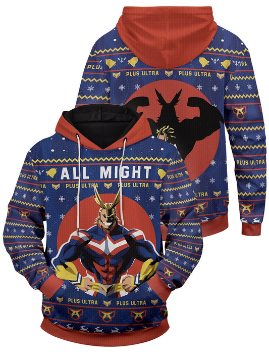 Fandomaniax - All Might Christmas Unisex Pullover Hoodie