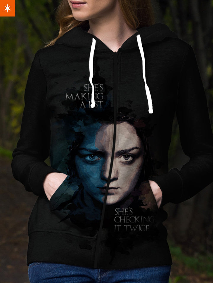 Fandomaniax - Arya's Kill List Unisex Zipped Hoodie