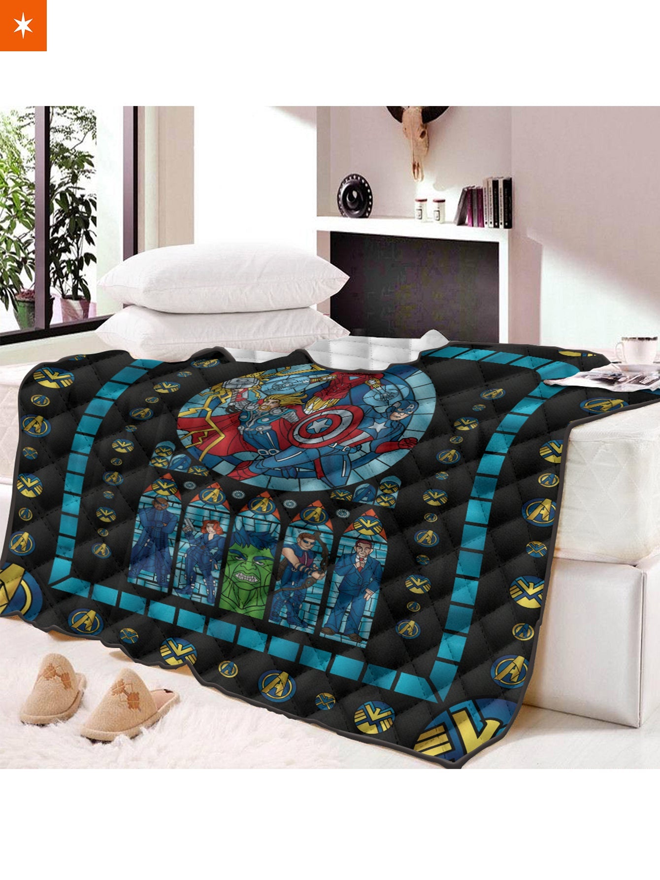 Fandomaniax - Avengers Stained Glass Quilt Blanket