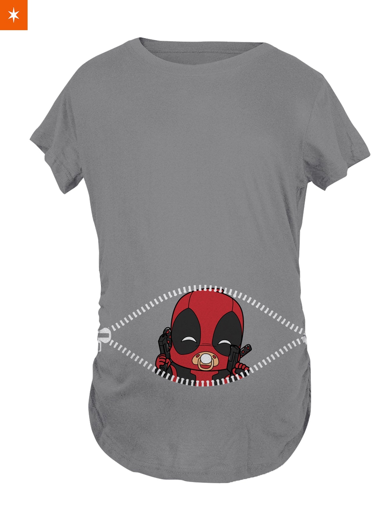 Fandomaniax - Baby Deadpool Peeking Maternity T-Shirt