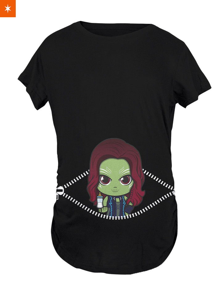 Fandomaniax - Baby Gamora Peeking Maternity T-Shirt