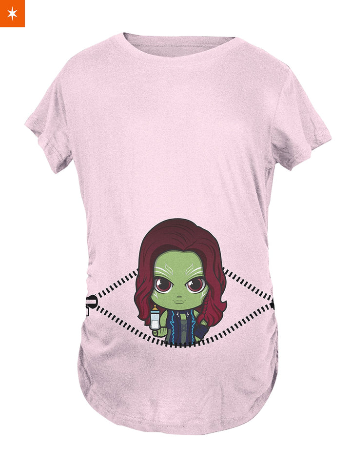 Fandomaniax - Baby Gamora Peeking Maternity T-Shirt