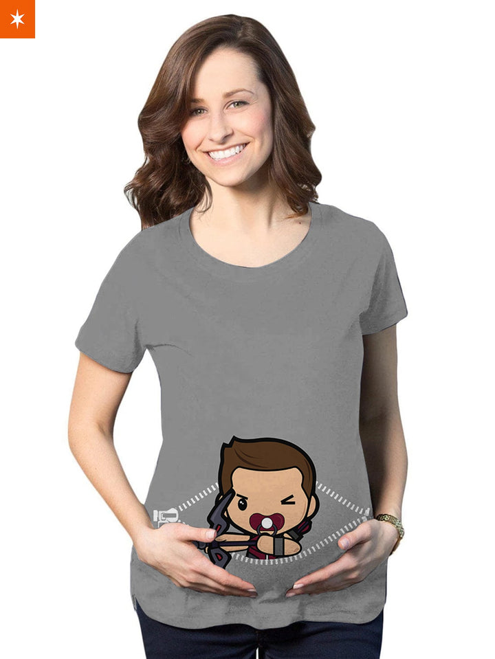 Fandomaniax - Baby Hawkeye Peeking Maternity T-Shirt