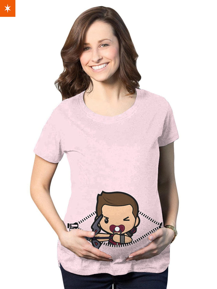 Fandomaniax - Baby Hawkeye Peeking Maternity T-Shirt