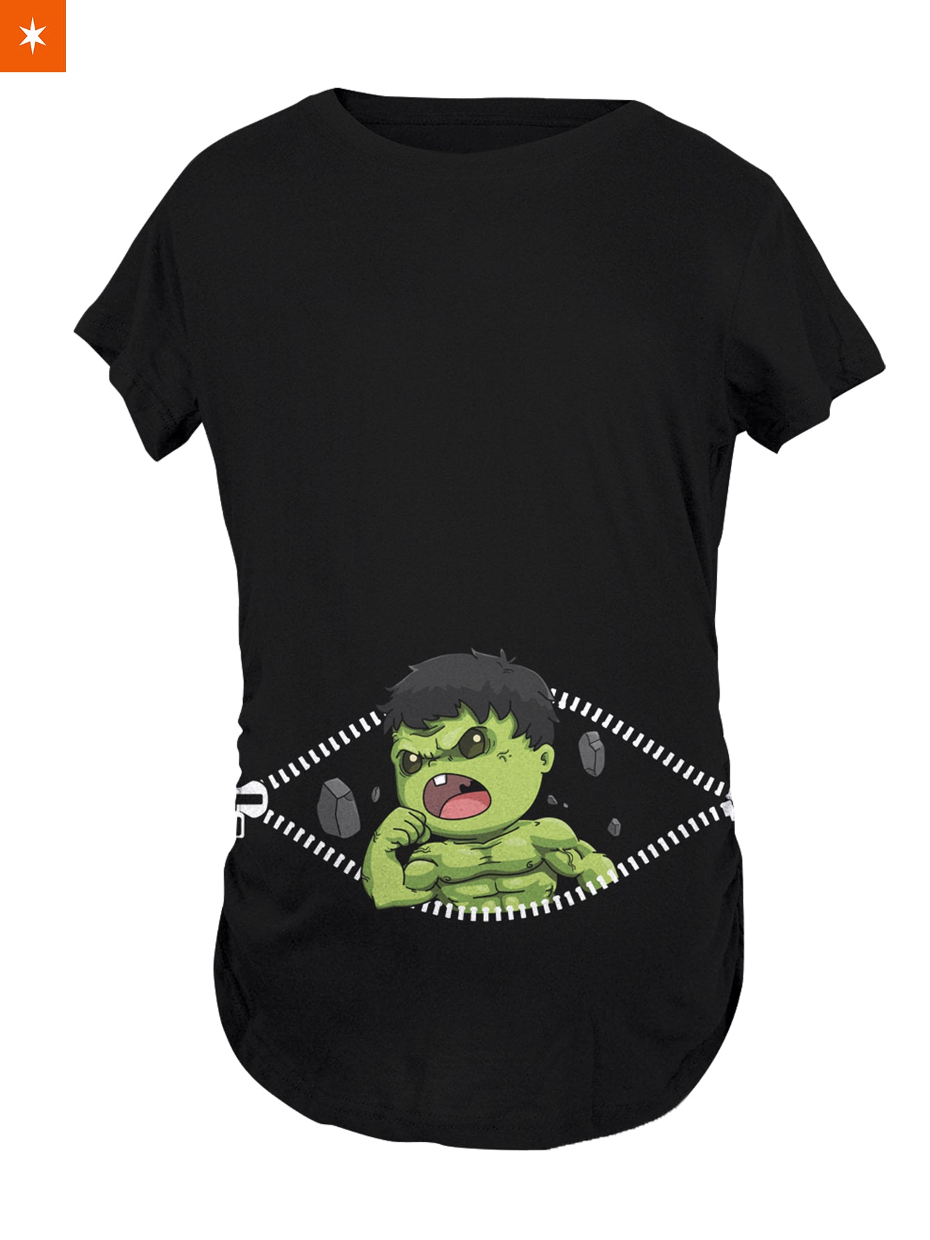 Fandomaniax- Baby Hulk Peeking Maternity T-Shirt