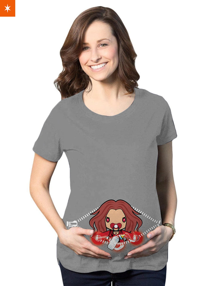 Fandomaniax - Baby Scarlet Witch Peeking Maternity T-Shirt