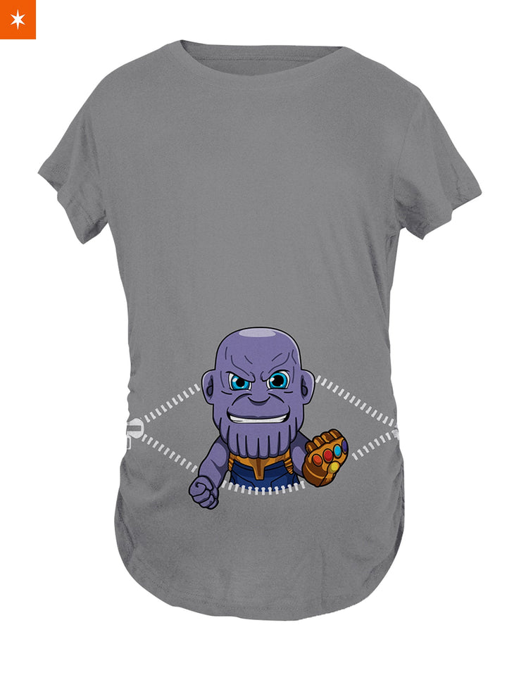 Fandomaniax - Baby Thanos Peeking Maternity T-Shirt