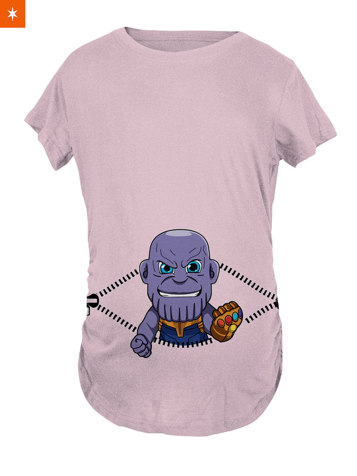 Fandomaniax - Baby Thanos Peeking Maternity T-Shirt