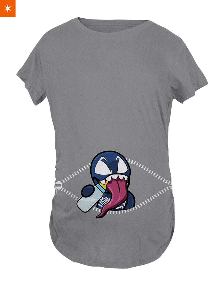 Fandomaniax - Baby Venom Peeking Maternity T-Shirt