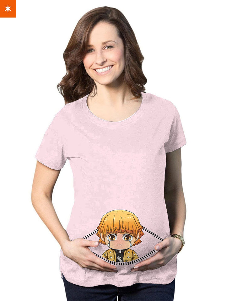 Fandomaniax - Baby Zenitsu Peeking Maternity T-Shirt