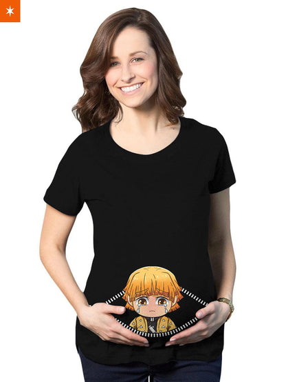 Fandomaniax - Baby Zenitsu Peeking Maternity T-Shirt