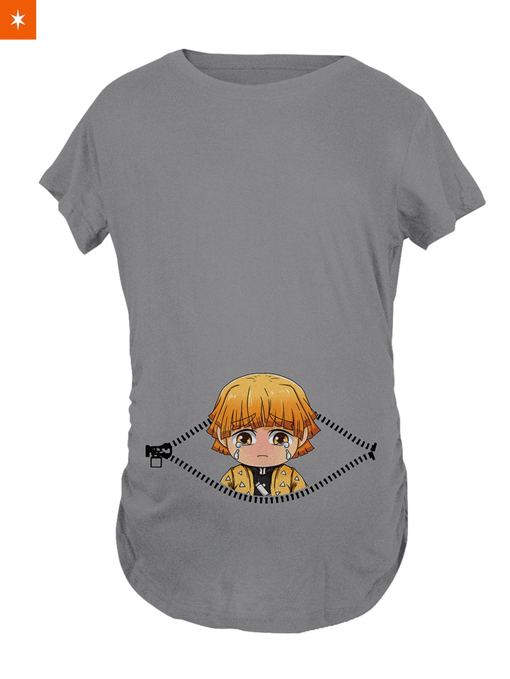 Fandomaniax - Baby Zenitsu Peeking Maternity T-Shirt