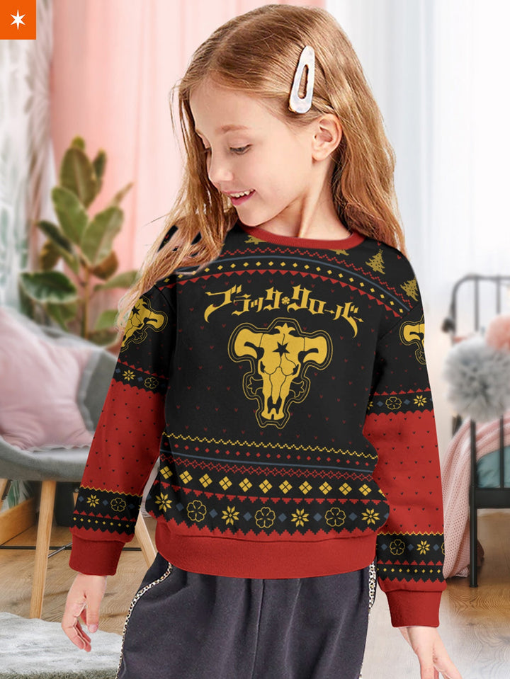 Fandomaniax - Black Bull Xmas Kids Unisex Wool Sweater