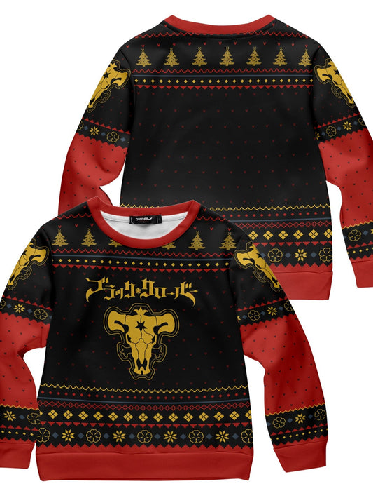 Fandomaniax - Black Bull Xmas Kids Unisex Wool Sweater