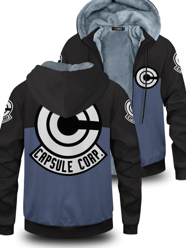 Fandomaniax - Capsule Corp Velvet Hoodie